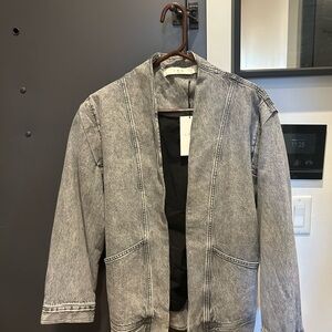 IRO Metallic Grey Denim Jacket – Size 36
